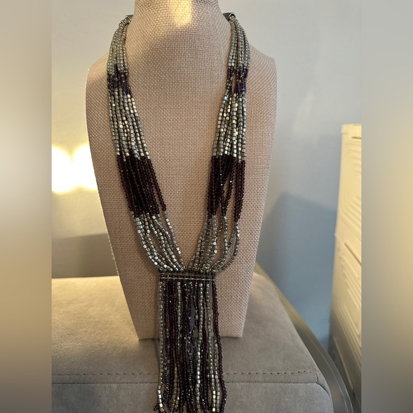 Purple Potay beaded tassel necklace by Himalayan Gems - Picture 2 of 13